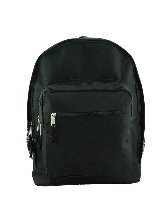Unisex Classic Large 17.5" Lightweight Durable School Backpack, Black, 100% Polyester