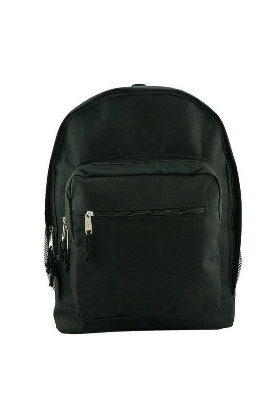 Unisex Classic Large 17.5" Lightweight Durable School Backpack, Black, 100% Polyester