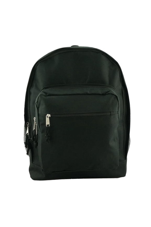 Unisex Classic Large Lightweight Polyester Durable 17" School Backpack Teen-Adults, Black