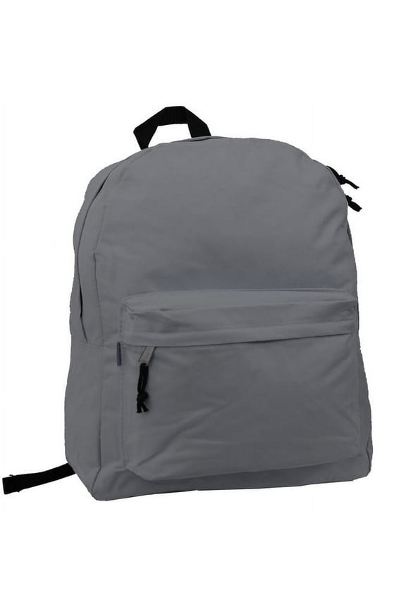 Unisex Classic Simple 18" School Backpack Grey, Teen-Adult