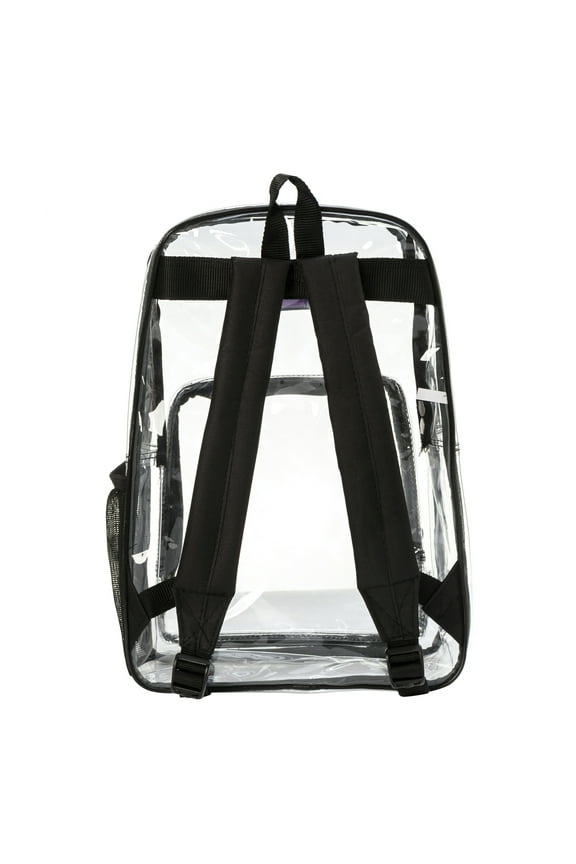 Unisex Clear School Backpack Basic Transparent Black, Unisex, Elementary-Adult