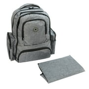 K-Cliffs Unisex Diaper Bag Backpack ,Travel Baby Bag Multi-Function Maternity use with Cell Phone Pocket Changing Pad & Stroller adjustable Straps, Gray