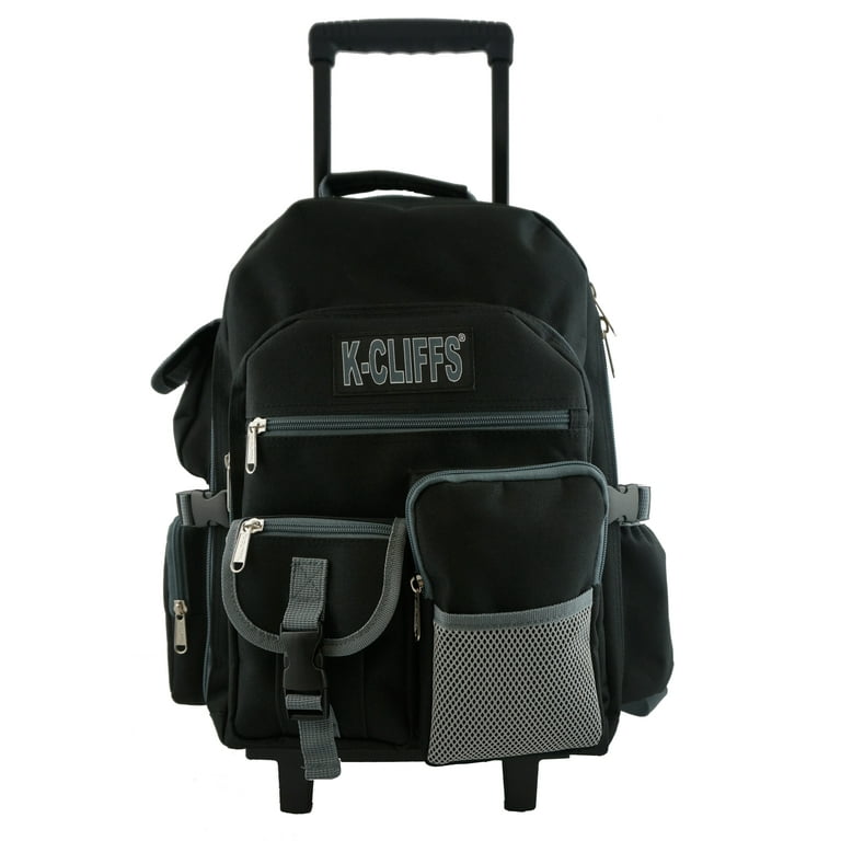 K Cliffs Unisex Heavy Duty Rolling School Backpack with Wheels in