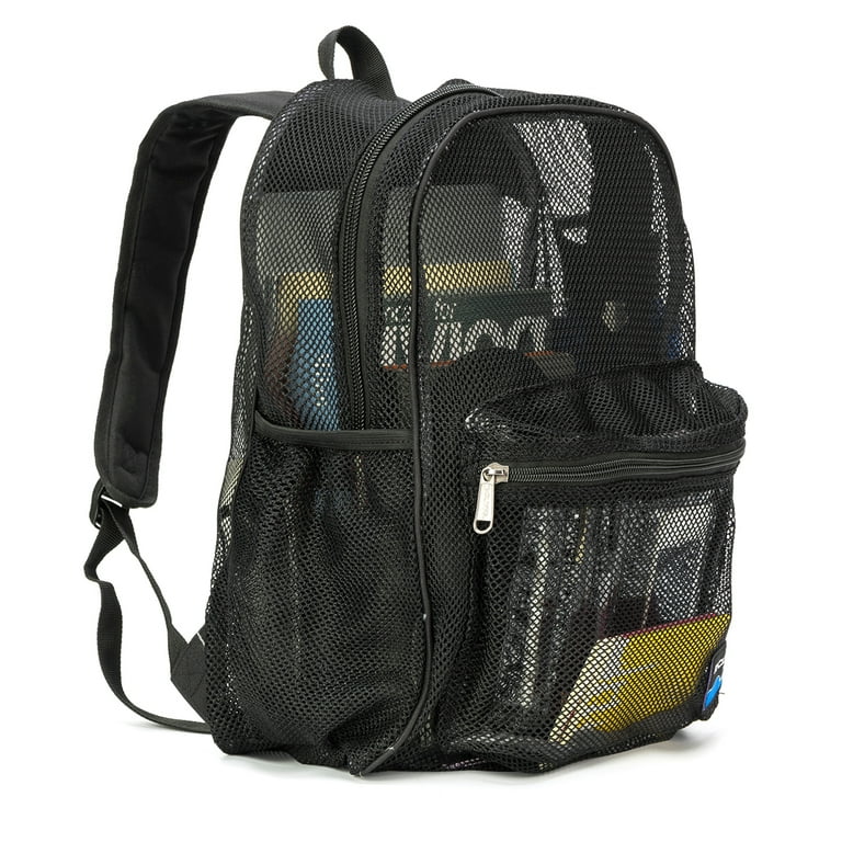 K Cliffs Unisex Mesh School Backpack gym bag daypack in Black