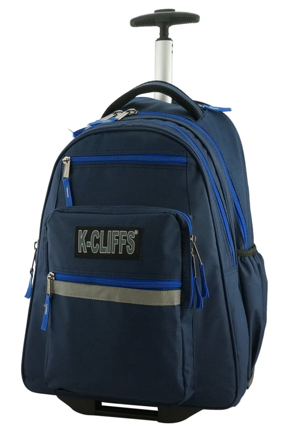 Unisex Navy Blue Heavy Duty Rolling Backpack