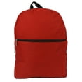 thumbnail image 1 of K-Cliffs Unisex Simple Polyester 17" School Backpack, Daypack, Elementary-Adult, Red, 1 of 4