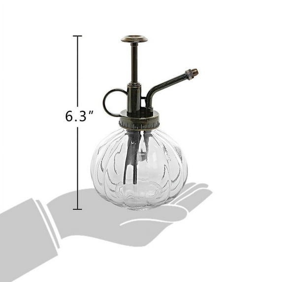 K-Cliffs Vintage Clear Glass  Mister, Use on Small Plants and Succulents. 1 Piece, 1 Pack, Dimensions: 3.5L x 3.2W x 6.5H inches, 1lb