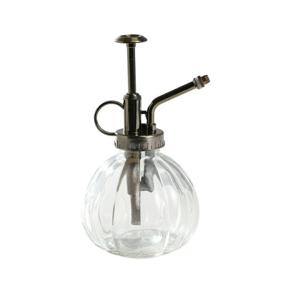 K-Cliffs Vintage Style Glass Bottle Sprayer, Decorative Ribbed Plant Mister With Top Pump Clear