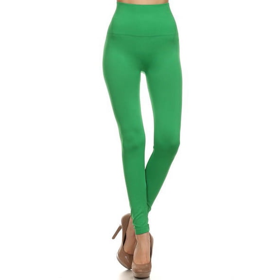 K-Cliffs Women's One Size Basic Super High Waisted Leggings Green