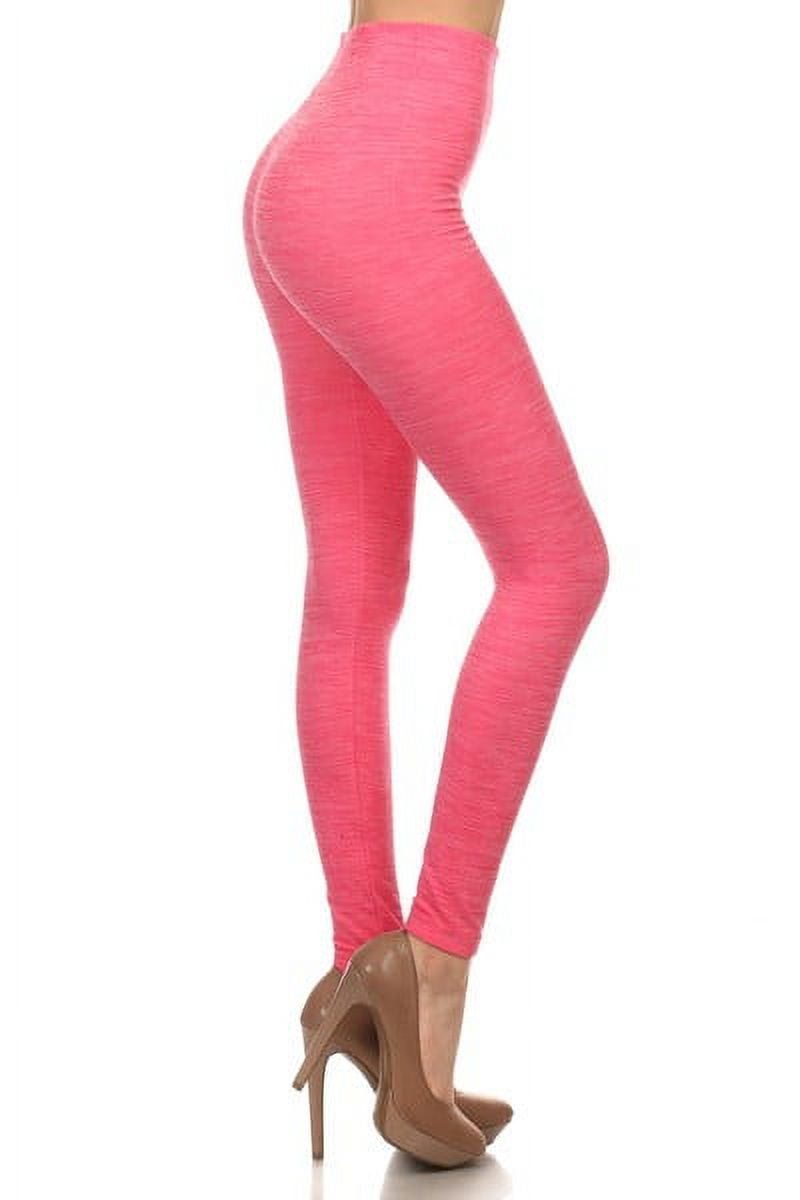 K-Cliffs Women's One Size Heathered Color Fleece Leggings [Athleisure Pants], One size Fits Most, Fuchsia