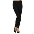 thumbnail image 1 of K-Cliffs Women's One Size Seamless Fleece Lined Leggings 2" Waistband, Solid Color (Black), 1 of 4