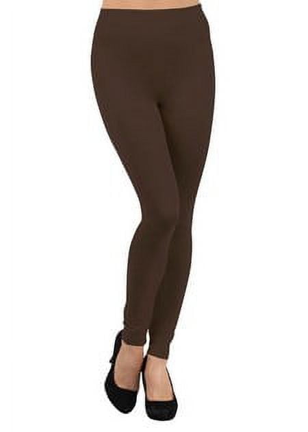 K-Cliffs Women's One Size Solid Color Seamless Casual Fleece Legging, 95% Polyester, 5% Spandex