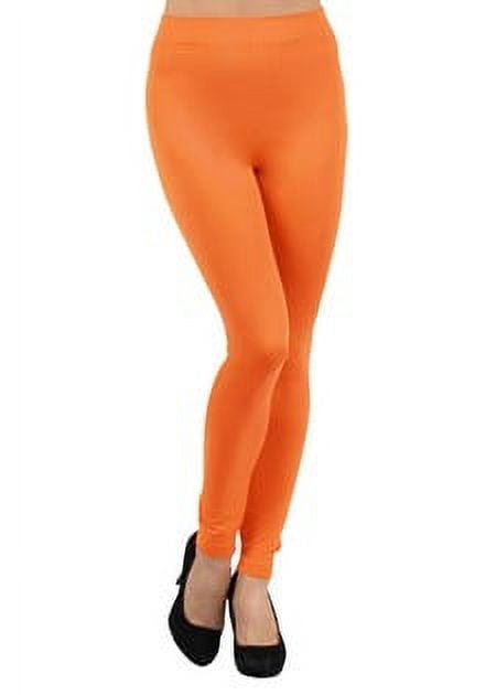 K-Cliffs Women's One Size Solid Color Seamless Casual Fleece Legging 95% Polyester 5% Spandex