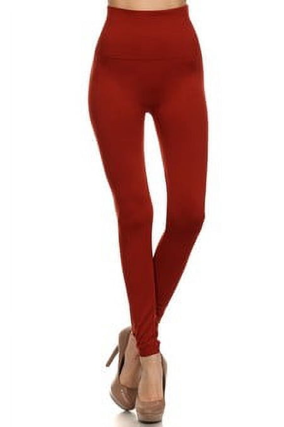 Women's One Size Solid Color Seamless Fleece Legging, 95% Polyester, 5% Spandex , Copper