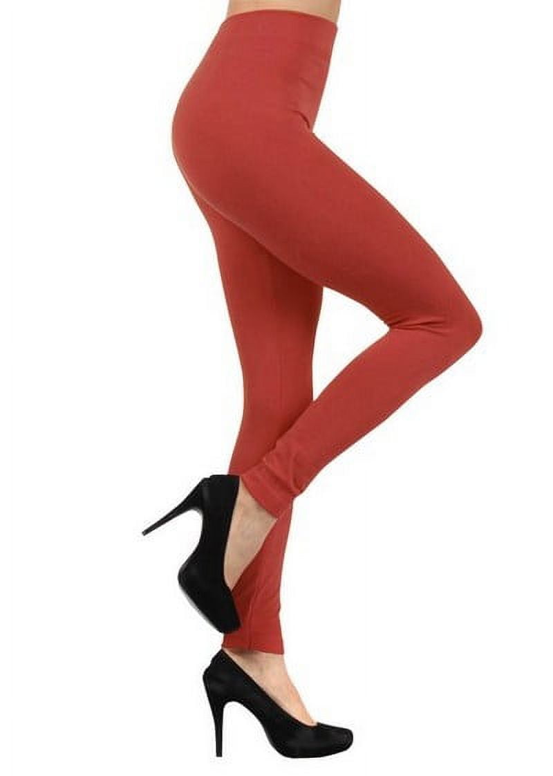 K-Cliffs  Women's One-Size Solid Color Seamless Fleece Lined Legging, Copper
