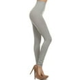 thumbnail image 1 of K-Cliffs Women's One Size Solid Color Super High Waist Leggings WT/5½" Waistband, Metal Grey, 95% Polyester, 5% Spandex, 1 of 4