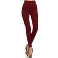 thumbnail image 1 of K-Cliffs Women's One Size Solid Color Super High Waist Leggings wt/5½" Waistband, Burgundy, 95% Polyester 5% Spandex, 1 of 4