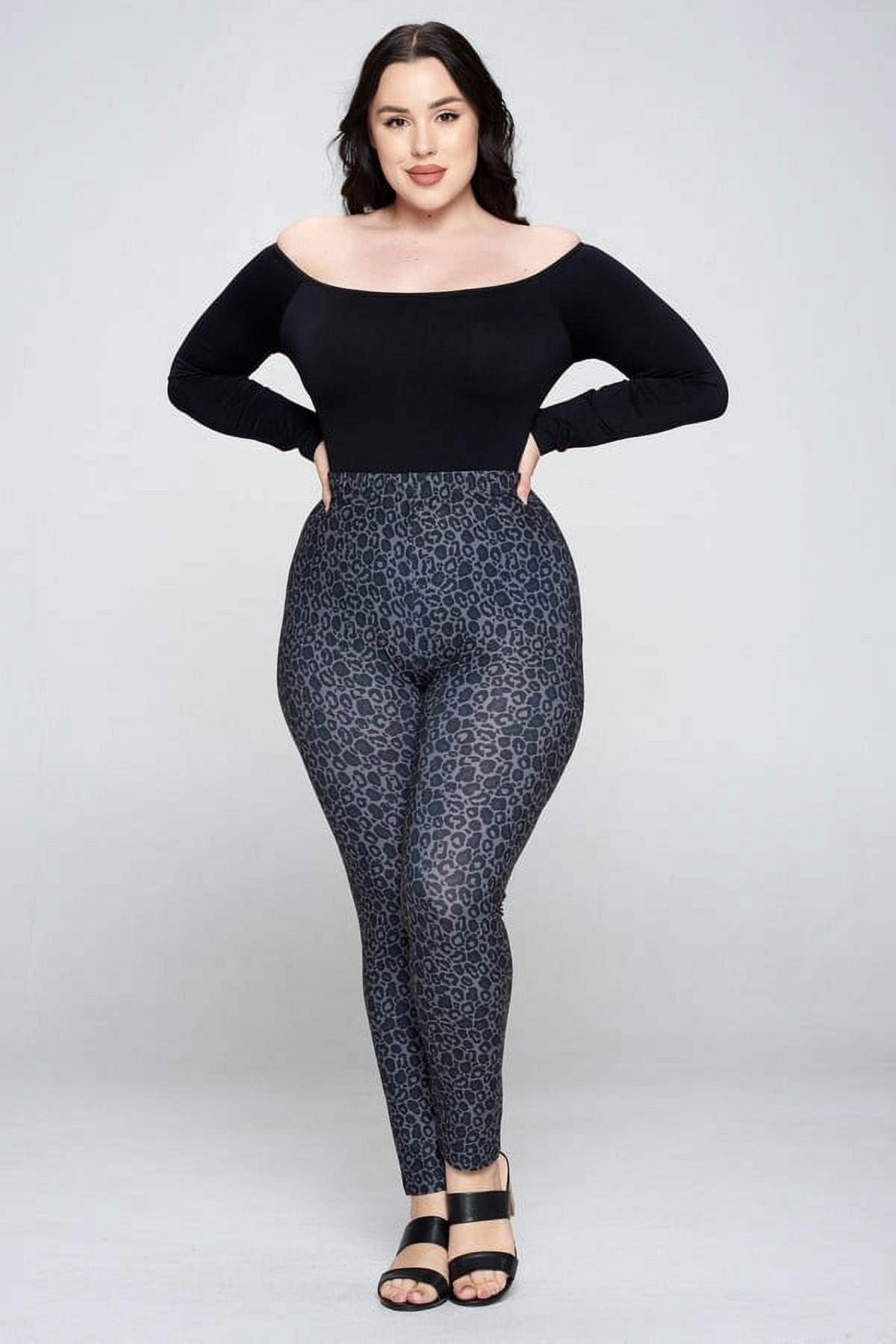 K-Cliffs Women's Plus Size Classic Leopard Print Peach Skin