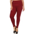thumbnail image 1 of K-Cliffs Women's Plus Size Seamless Casual Fleece Leggings, (Usually fits sizes 12-16), Wine Red, 1 of 2