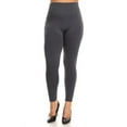 thumbnail image 1 of K-Cliffs Women's Plus Size Solid Color Casual Seamless Fleece Lined Legging, Charcoal, 95% Polyester, 5% Spandex, 1 of 5