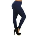 thumbnail image 1 of K-Cliffs Women's Plus Size Solid Color Seamless Fleece Lined Legging, Navy, 95% Polyester, 5% Spandex, 1 of 2