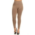 thumbnail image 1 of K-Cliffs Women's Plus Size Solid Color Seamless Fleece Lined Leggings, Khaki, 1 of 6
