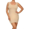 thumbnail image 1 of K-Cliffs Women's Plus Size Traditional Ribbed Tank Dress, Stone, 95% Polyester 5% Spandex, 1 of 6