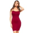 thumbnail image 1 of K-Cliffs Women's Solid Seamless Long Spaghetti Strap Cami Top or Dress, One Size, Burgundy, 1 of 7