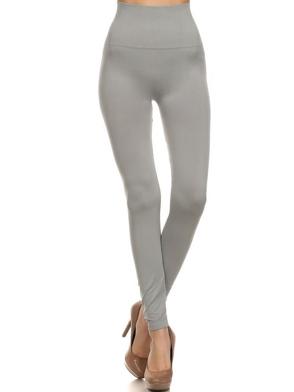 Women's Super Stretchy High Waist Leggings, 5" Waistband, One Size, Metal Grey