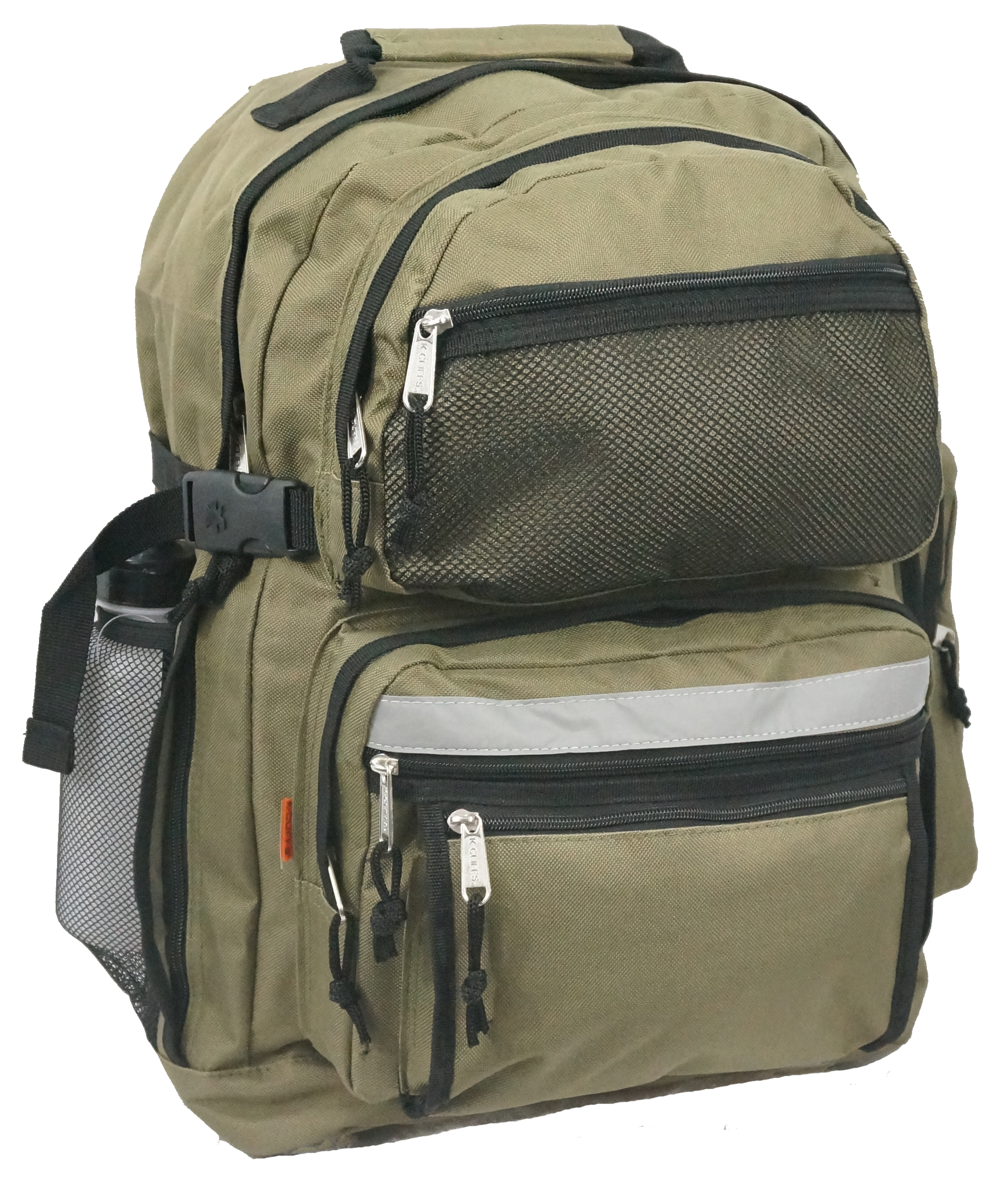 K-Cliffs X Large Green 19" Unisex School Backpack with Safety Reflective Strip and Water Bottle - - image 1 of 4