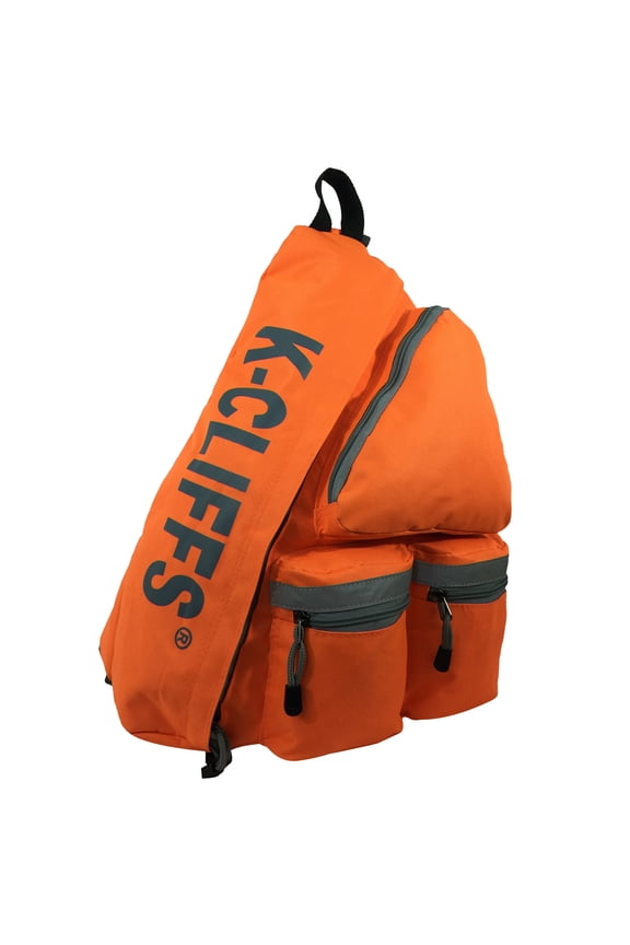 XL 20 inch Unisex Reflective Sling Backpack Student Bookbag Travel Daypack Safety, Neon Orange, 100% Polyester