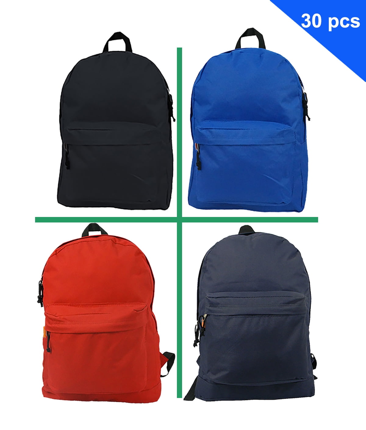 K-Cliffs case 30pc Classic 18 inch Basic Bookbag Padded Straps, Simple ...