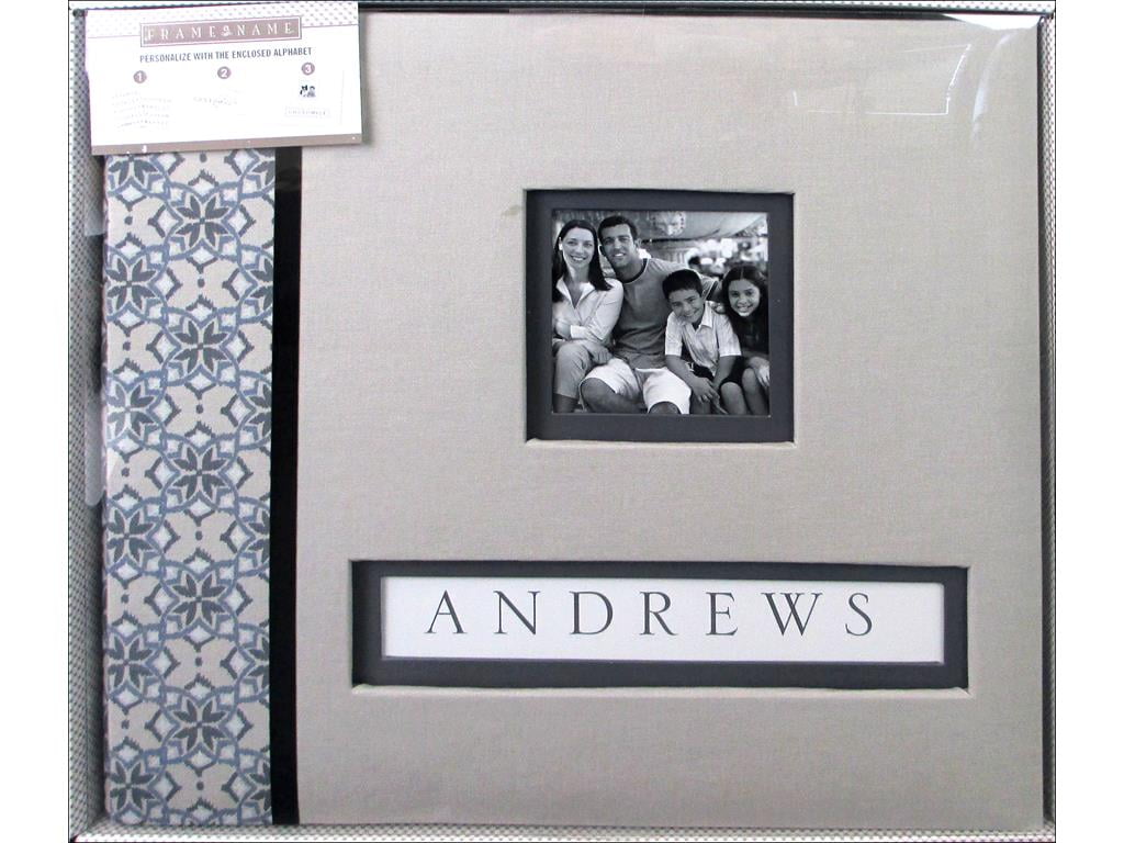 K&Co Scrapbook 12x12 FrameAName Gray Floral Bx