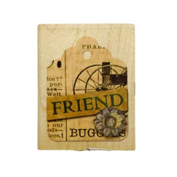 K & Company Life's A Journey Friend Hang Tag Rubber Stamp
