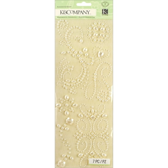 K&Company Adhesive Gems-Pearl