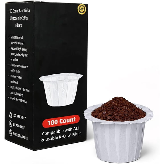K Cup Coffee Filters Disposable for Keurig Single Cup, Compatible with All Reusable K Cups