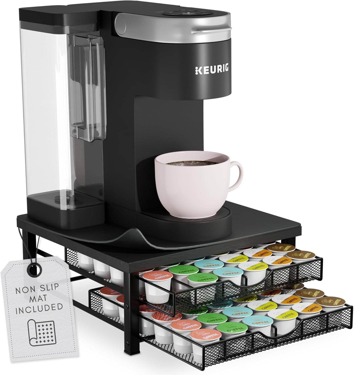 K Cup Holder - Coffee Bar Organizer for Countertop - K Cup Drawer ...