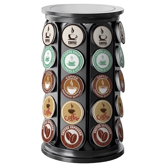 K Cup Holder, Coffee Pod Storage Carousel Stand Compatible with 40 Keurig K-Cup Pods, Home Office Kitchen Counter Space-Saving Organizer