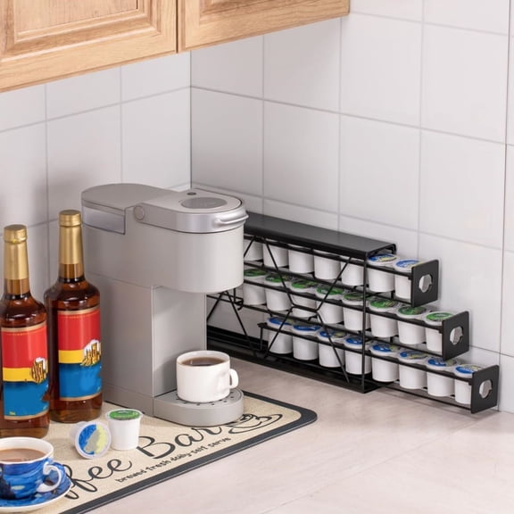 K Cup Holder Drawer 3 Tier Coffee Pod Holder for Save Space Countertop Kitchen (24 Pods Capacity)
