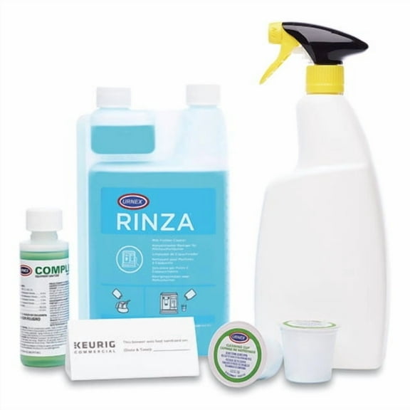 K-Cup Pod Brewer Deep Cleaning Kit, 4 Oz Complete Cafe, (3) 32oz Rinza, (15) K-Cup Cleaning Cups, Em | Bundle of 2