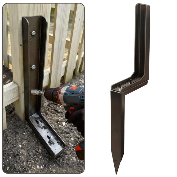 K.D STONEDGE Pack of 1 Adjustable Fence Post Repair Kit Quick Fix Rotted Tilted Broken Leaning Wood Posts Support Easy Solution Heavy Duty Steel Wooden Fence Post Anchor Stakes