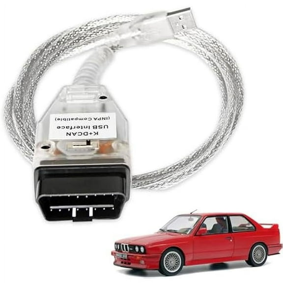 K DCAN Cable for BMW OBD2 Scanner Diagnostic Tool,K+CAN Cable with Switch Original FT232RL Chip, USB to OBD2 Connector,obdii for BMW E Series 1998-2019 Models, Work with Windows XP/7 32bit System