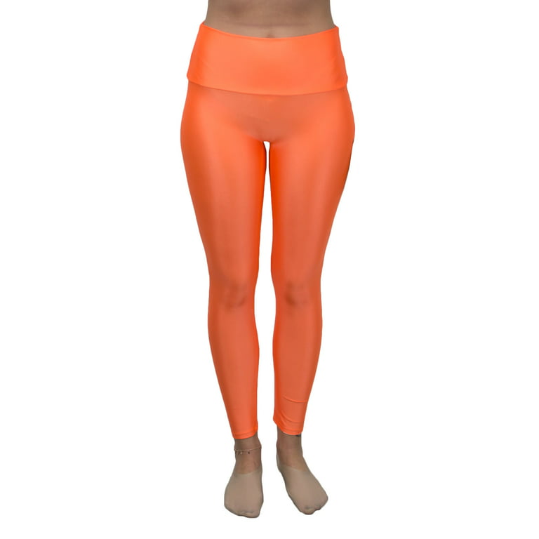 K-DEER Women's Sneaker Hi Luxe Leggings, Hot Orange, Medium 
