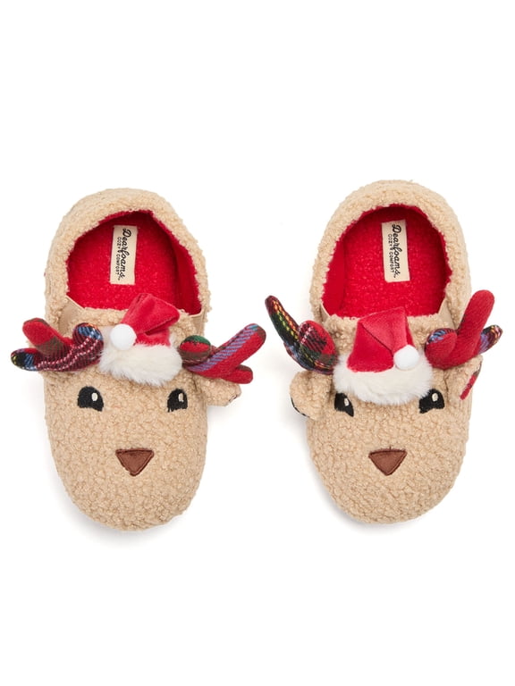 Dearfoams Cozy Comfort Family Reindeer Slippers, Sizes Baby to Adult
