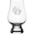 thumbnail image 1 of K Daishy Daisy Monogram Etched 6.5oz Glencairn Whisky Glass, 1 of 1