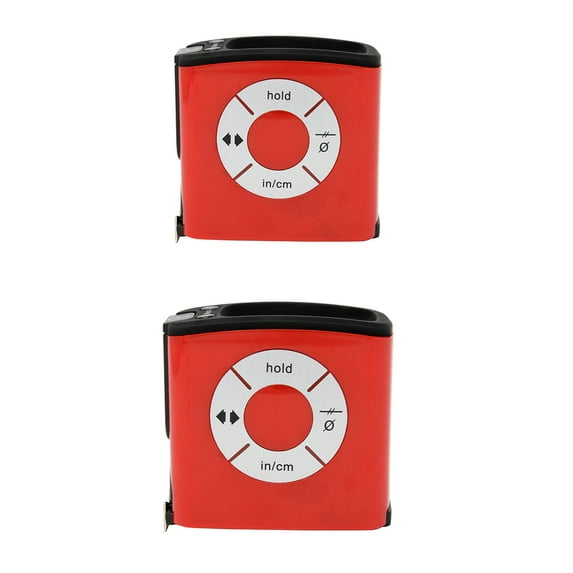 K Digital Tape Measure, Display And Read Accurate Distance On A Large Screen, SAE and Metric Units, Easy Unit Conversion, 16 feet Two Pack Red