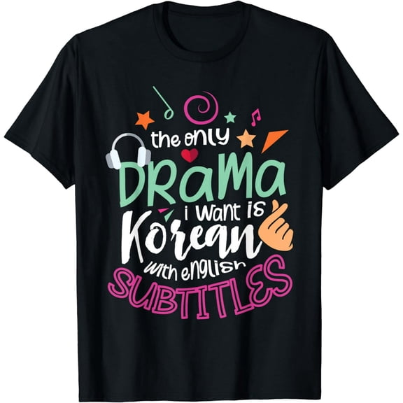 K-Drama Fan Graphic T-Shirt Funny Korean Subtitle Quote Cotton Crewneck