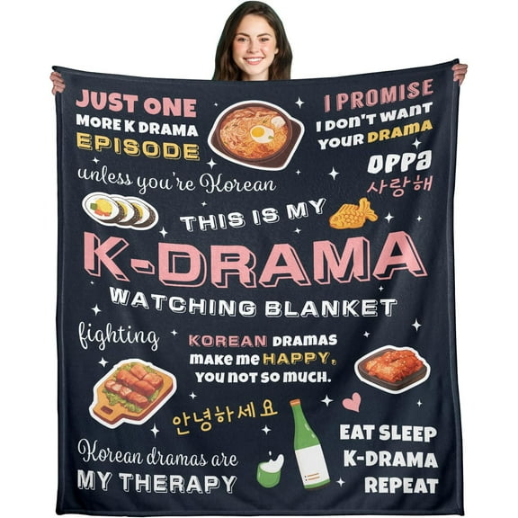 K Drama Gifts for Women, K Pop Gifts Teen Girl, Korean Blanket, Kpop Gift for Women Throw Blanket 50"x60", Kpop Merch, K Pop Gifts for Birthday, Valentines Day, K-pop Blanket for Female Friends