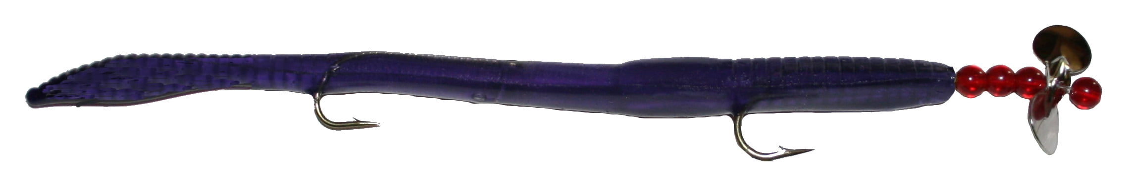 K&E Tackle Sidewinder Rigged Worms Plastic Soft Bait Fishing Lures, Purple, 6", 6-pack