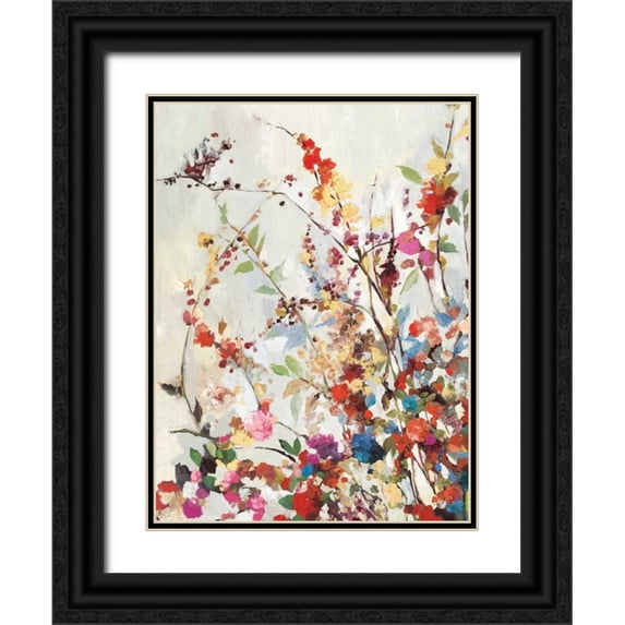Ella K 19x24 Black Ornate Wood Framed with Double Matting Museum Art Print Titled - Early Bloom II